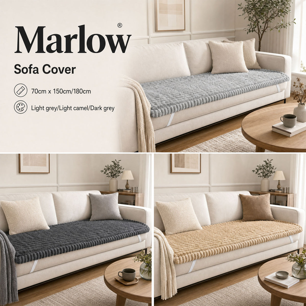 Marlow Corduroy Sofa Cover Pet Friendly Non Slip Washable
