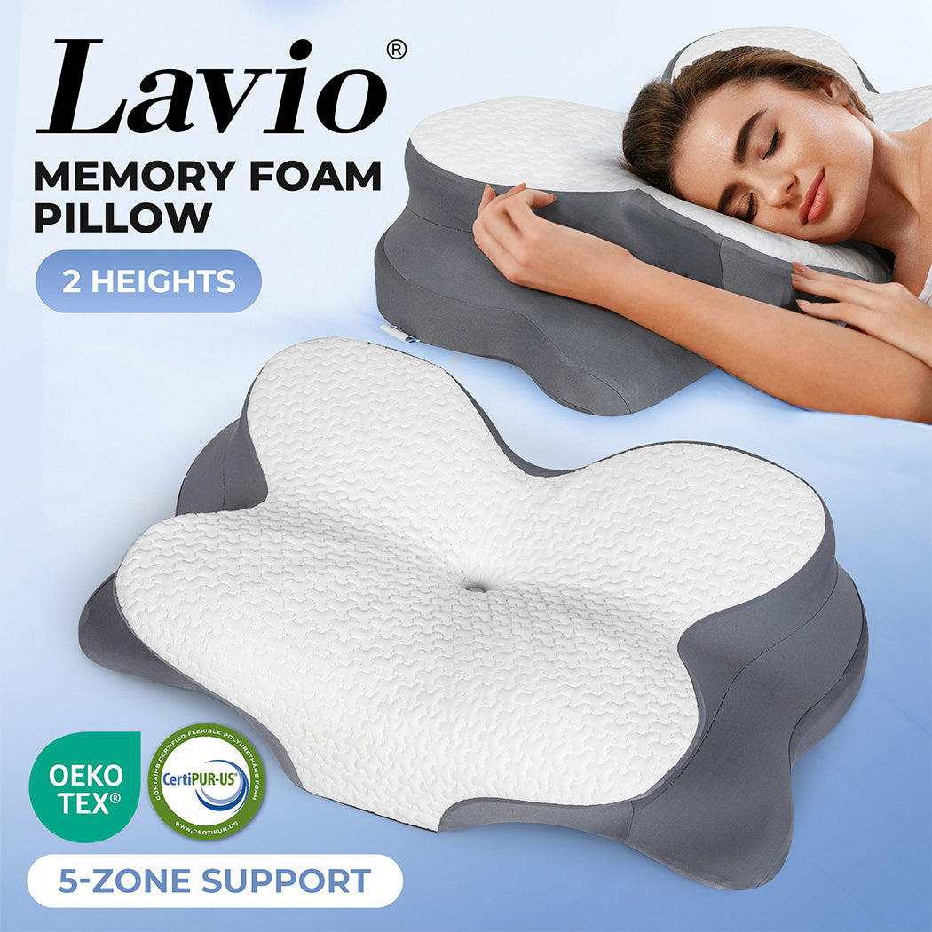 Lavio Memory Foam Cervical Pillow Neck Shoulder Arm Back Support Pain Relief