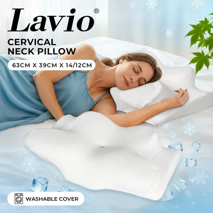 Lavio Orthopedic Memory Foam Butterfly Pillow Ergonomic Neck Shoulder Support
