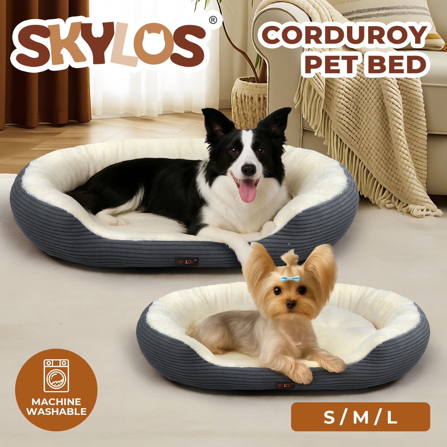 Luxury Pet Bed Orthopedic Calming Small Large Dog Bed Plush Washable Cushion Mat