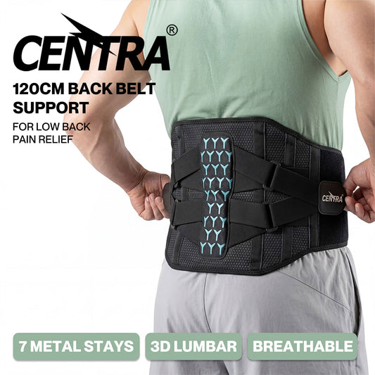 Centra Lumbar Support Belt Adjustable Lower Back Bracke for Men Breathable 120cm