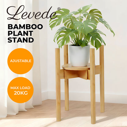 Levede Bamboo Adjustable Plant Stand Indoor Outdoor Modern Display Stand Rack