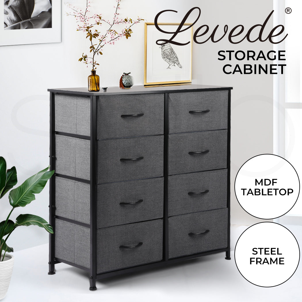 Levede Fabric Chest of 8 Drawers Storage Organizer Bedroom Home Furniture Unit