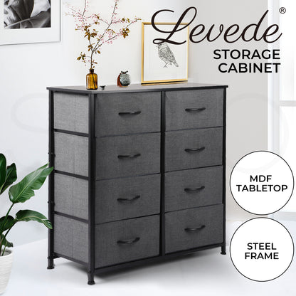 Levede Fabric Chest of 8 Drawers Storage Organizer Bedroom Home Furniture Unit