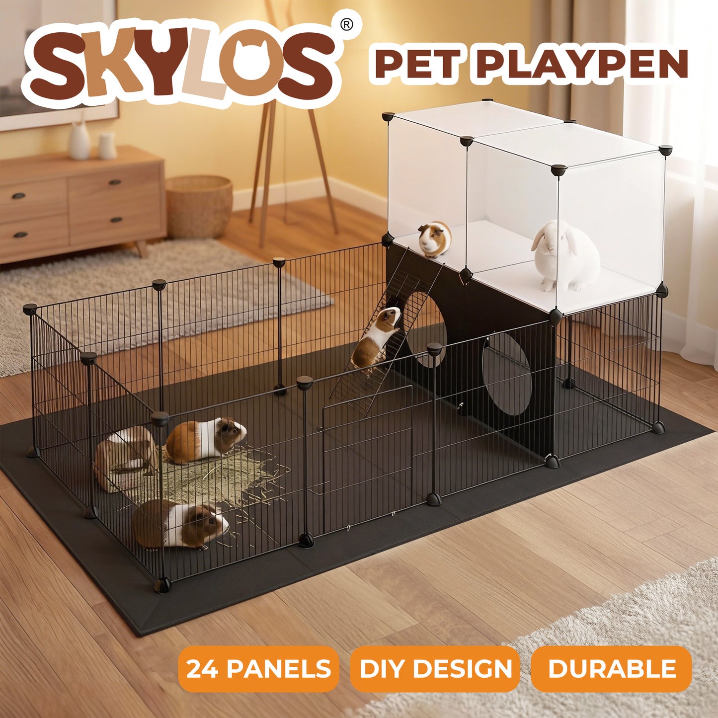 Skylos Small Pet Playpen Hamster Run Puppy Rabbit Chinchilla Enclosure Fence
