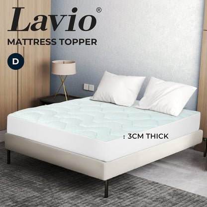 Lavio Mattress Topper Pillowtop Memory Foam Bamboo Cover Bed Protector Double