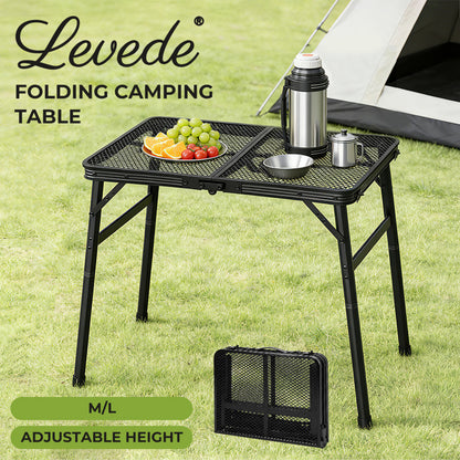 Levede Folding Camping Table Adjustable Height Aluminium Picnic Desk Portable