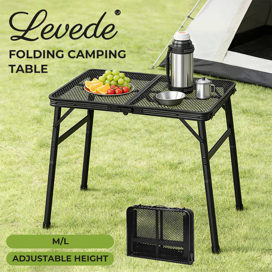 Levede Folding Camping Table Adjustable Height Aluminium Picnic Desk Portable