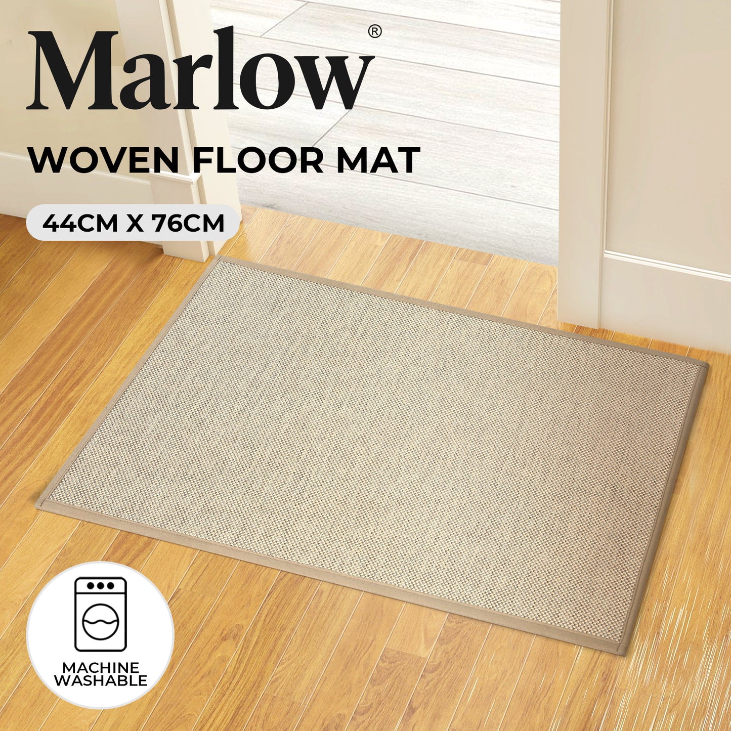 Marlow Door Mat Non Slip Rubber Hallway Kitchen Floor Runner Rug Washable Woven