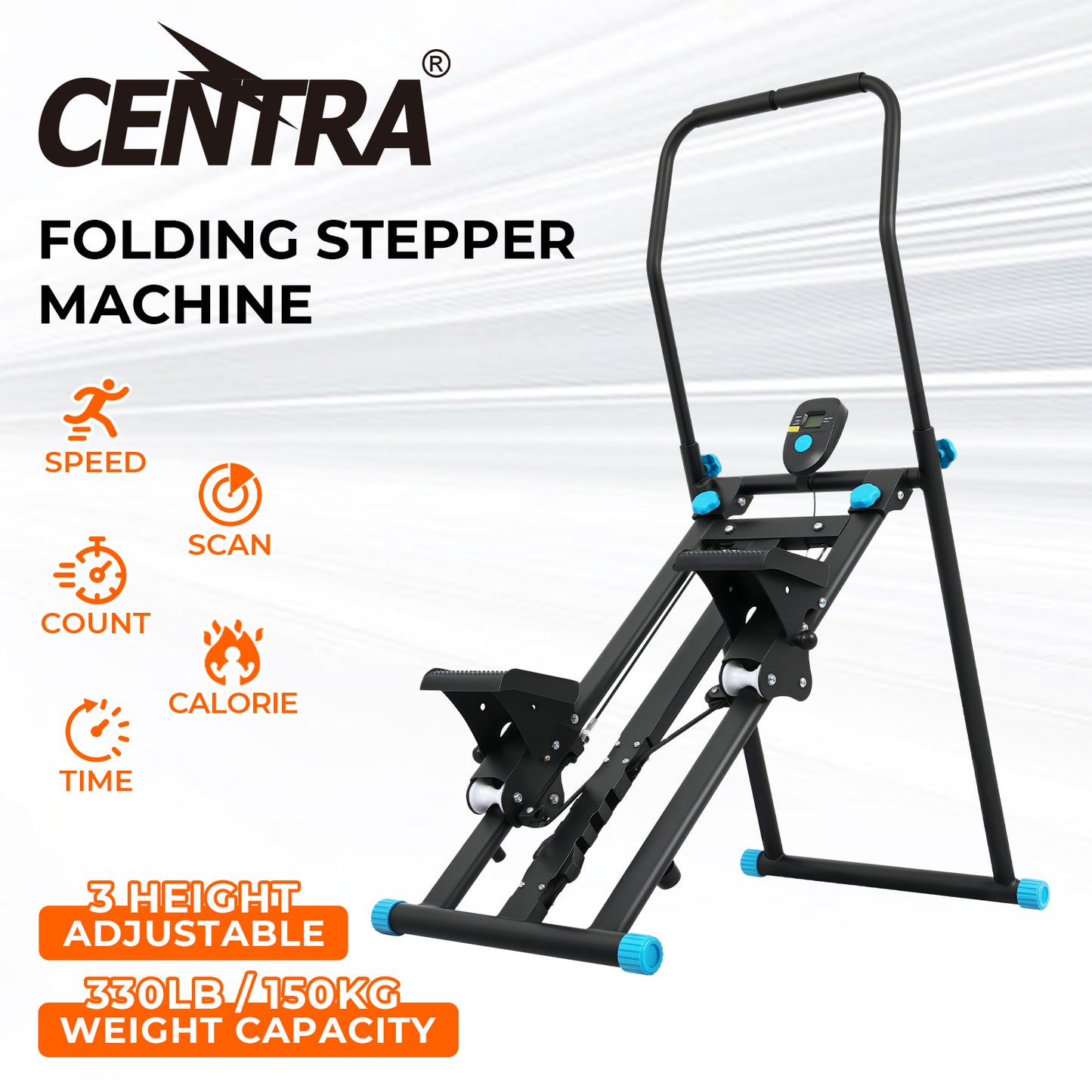 Centra Vertical Stair Climber Stepper Exercise Machine Foldable Home Fitness Gym