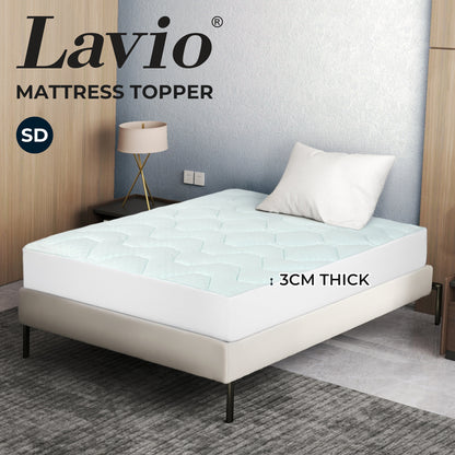 Lavio Mattress Topper Pillowtop Protector Memory Foam Bamboo Cover Small Double