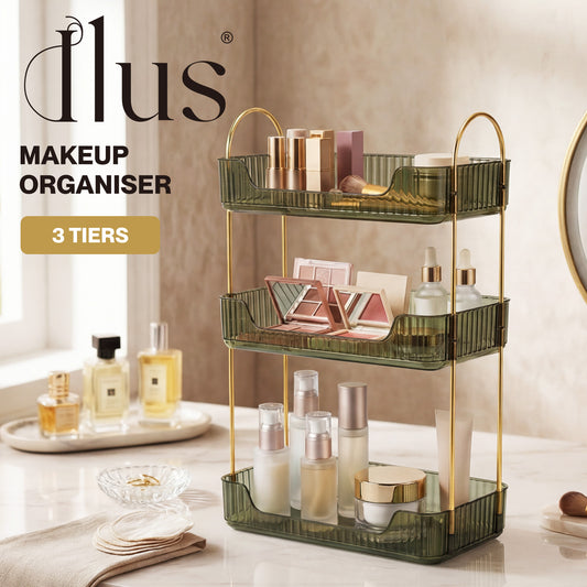 ilus Makeup Organiser Modern Minimalist 3-Tier Cosmetic Storage Rack Beauty
