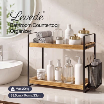 Levede Bathroom Organiser Countertop 2 Tier Perfume Skincare Storage Shelf
