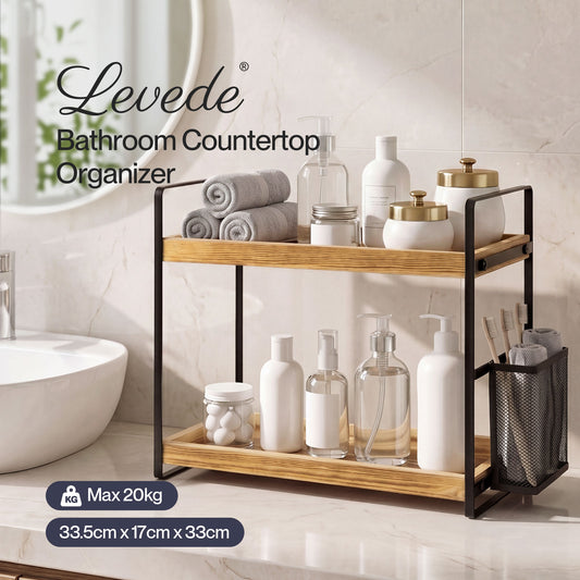 Levede Bathroom Organiser Countertop 2 Tier Perfume Skincare Storage Shelf