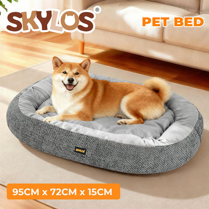 Skylos Pet Bed Large Washable Plush Orthopedic Pet Sofa Cushion Mat Soft Indoor