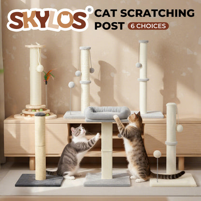 Skylos Tall Cat Scratching Post Natural Sisal Pole Heavey Duty Base with Ball