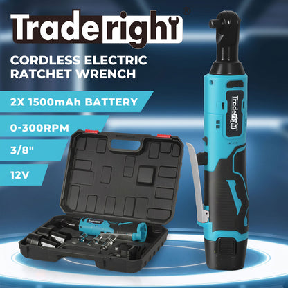 Traderight Electric Cordless Right Ratchet 3/8" 90 Angle Wrench Power 2 Battery