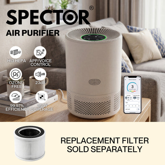Spector Air Purifier HEPA APP Control Timer Filter Core 3-in-1 High-Efficiency
