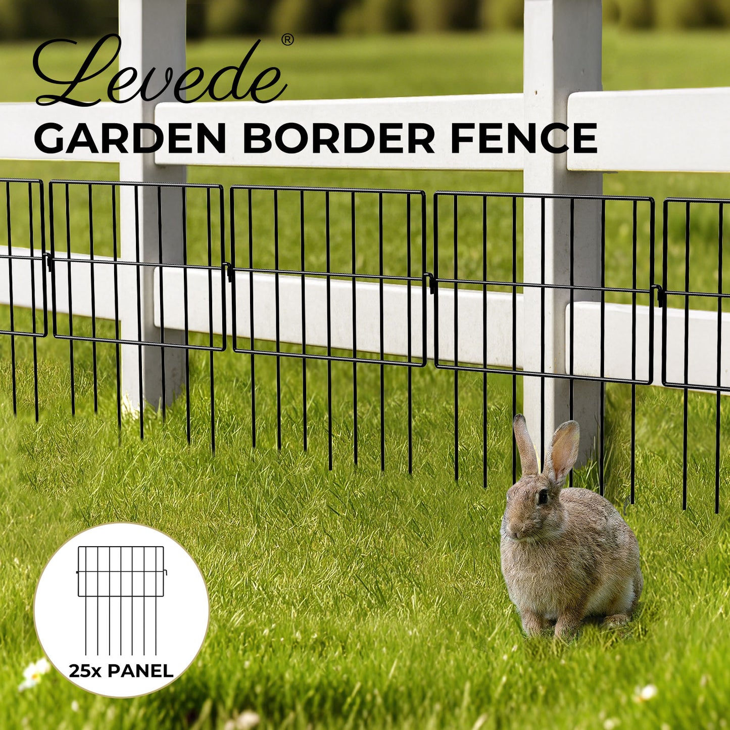 Levede 25 Pack Animal Barrier Metal Decorative Garden Fence Outdoor Pet Border