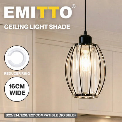 Emitto Crystal Ceiling Light Shade Pendant Lamp Shade Table Floor Lamps Black