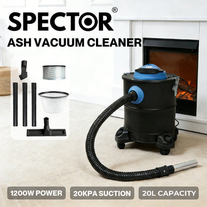 Spector 20L Fireplace Ash Vacuum Cleaner Wood Burner Blower Vac 1200W BBQ Stoves