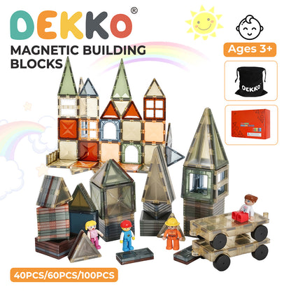 Dekko Magnetic Building Blocks Tiles Kids STEM Educational Toy 40pc 60pc 100pc