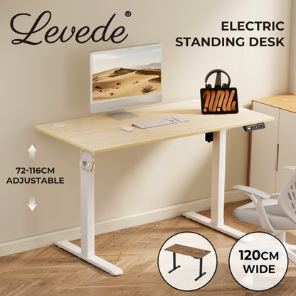 Levede Electric Standing Desk Height Adjustable with Memory Control 120cm Wide