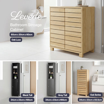 Levede Bathroom Storage Cabinet Freestanding Cupboard Adjustable Shelf Unit