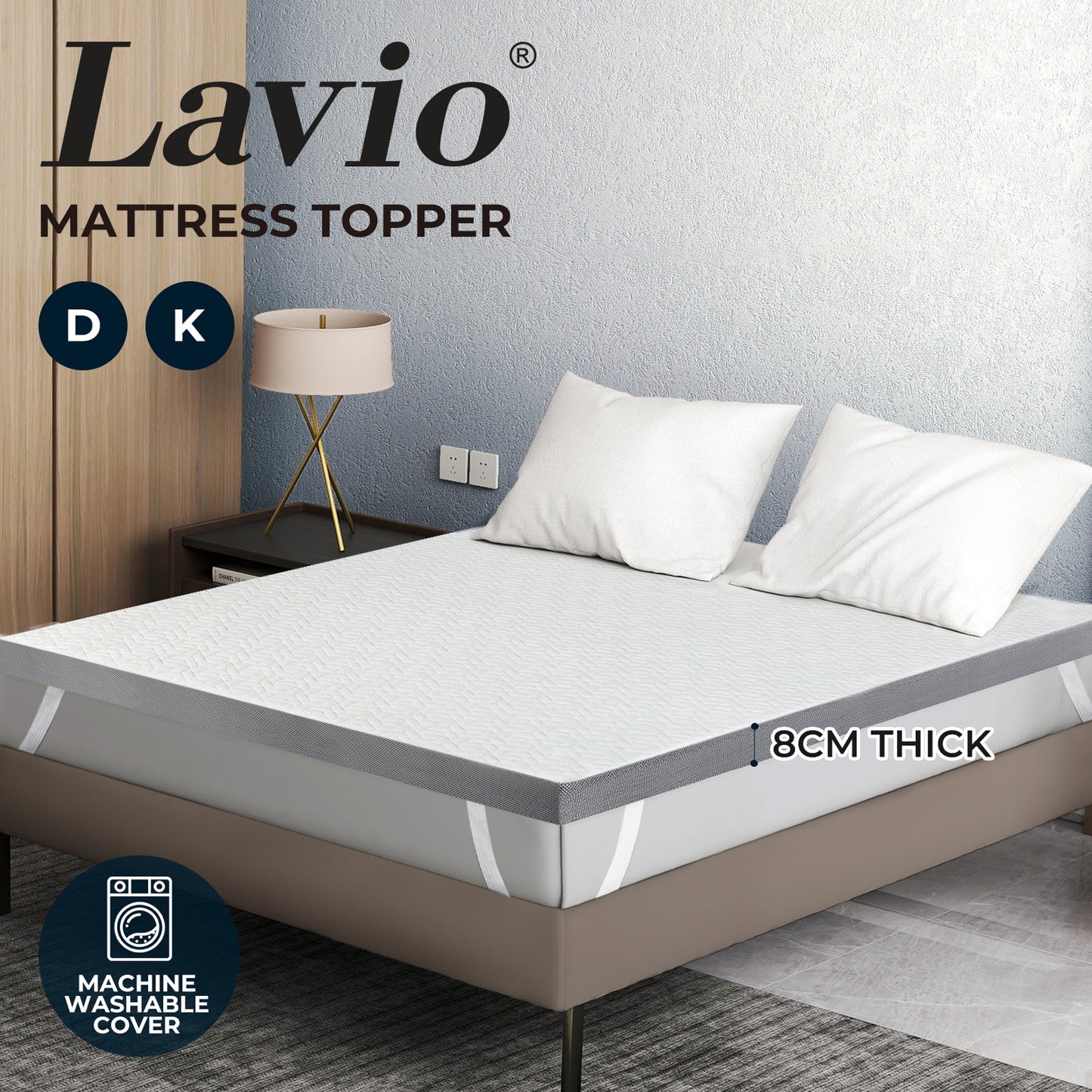 Orthopedic Mattress Topper Memory Foam Double King Ergonomic Support 8cm Thick