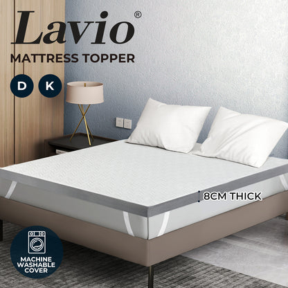 Orthopedic Mattress Topper Memory Foam Double King Ergonomic Support 8cm Thick