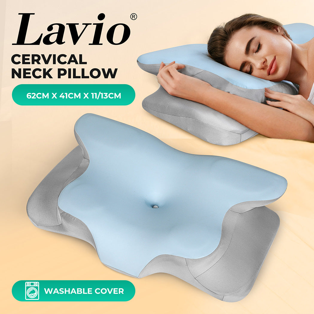 Lavio Contour Orthopedic Pillow Memory Foam Ergonomic Cervical Neck Pain Relief