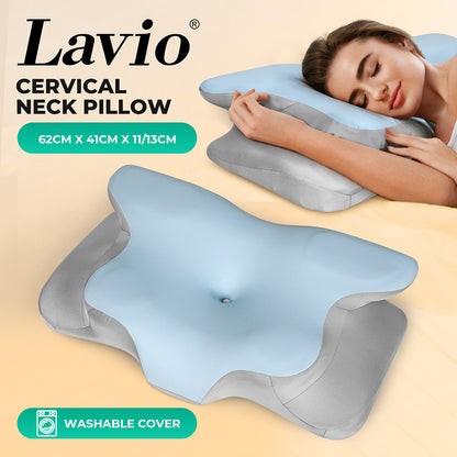 Lavio Contour Orthopedic Pillow Memory Foam Ergonomic Cervical Neck Pain Relief