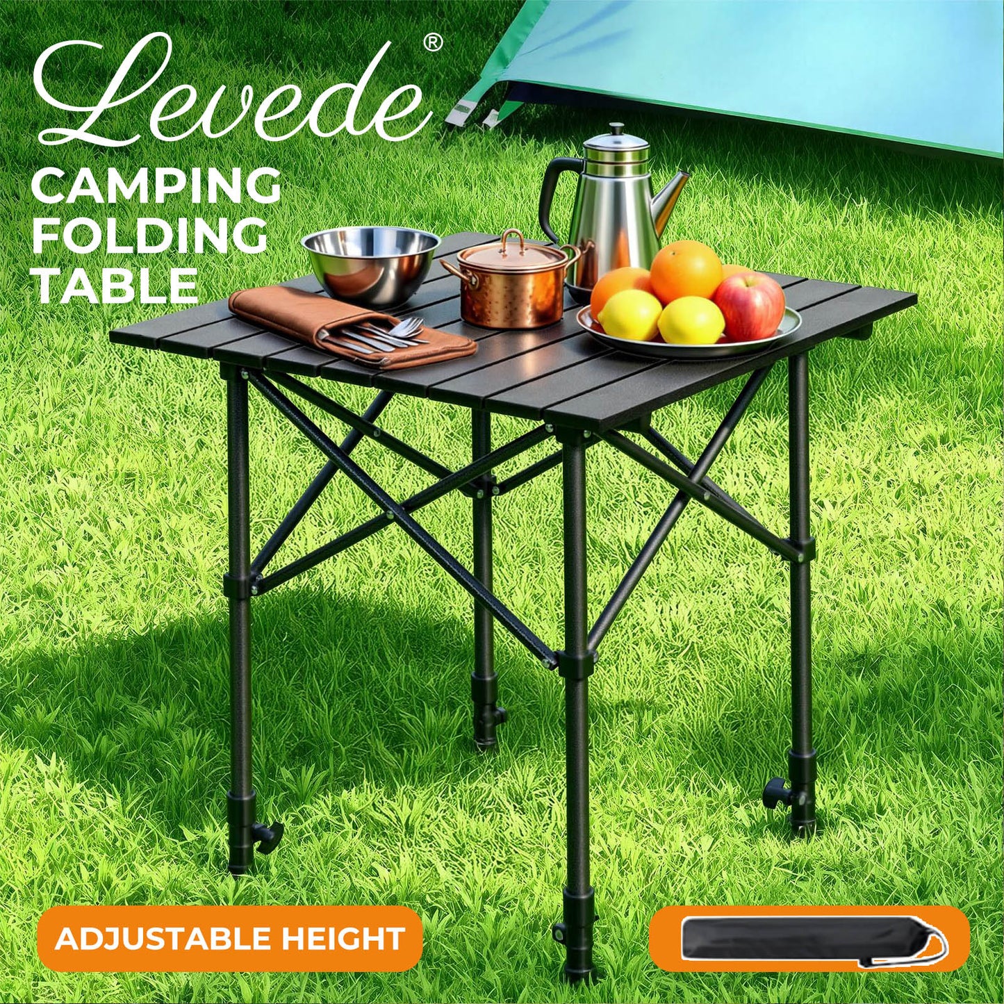 Levede Camping Table Folding Aluminum Portable Picnic Foldable BBQ Desk 52cm
