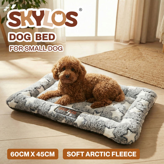 Skylos Dog Bed Arctic Fleece Soft Pet Mattress Puppy Crate Cushion Cat Mat Pad