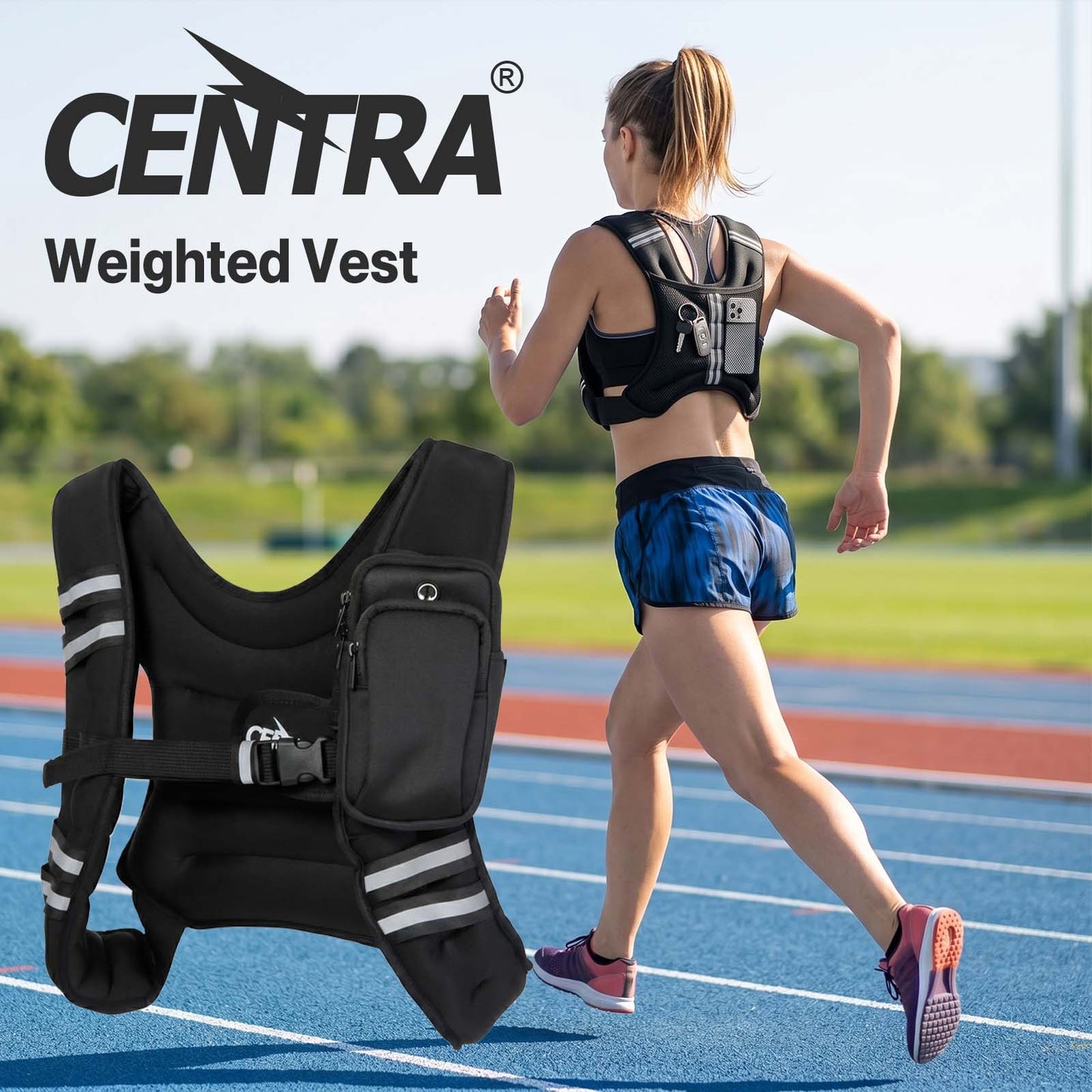 CENTRA 5.5kg Weighted Vest Running Fitness Training Exercise Vest Adjustable