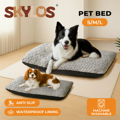 Skylos Pet Dog Bed Calming Anti Anxiety Cushion Warm Velvet Waterproof Washable