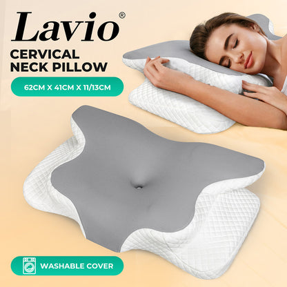 Lavio Ergonomic Pillow Cervical Neck Memory Foam Orthopedic Shoulder Pain Relief