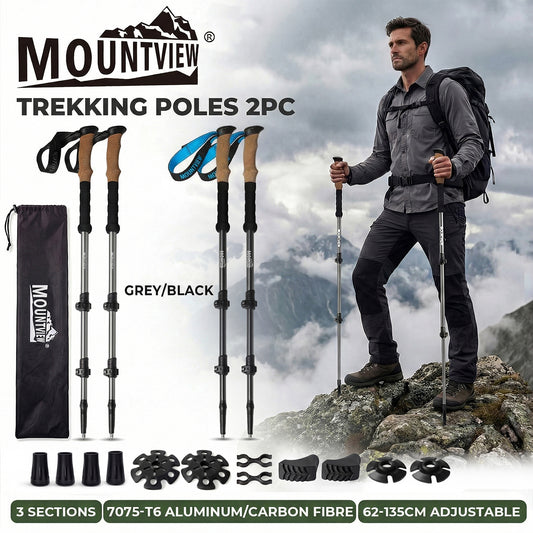 Mountview Trekking Poles Lightweight Walking Poles Hiking Sticks with Cork Grips