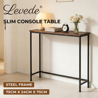 Narrow Console Table Slim Entryway Hallway Sofa Table Display Shelf Industrial
