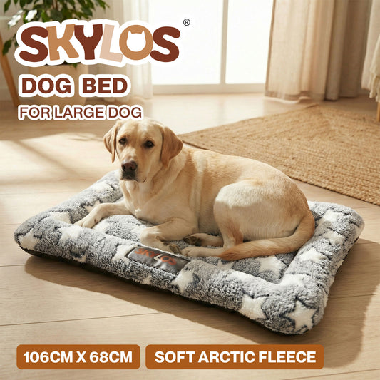 Skylos Dog Bed Pet Cat Cushion Crate Mat Arctic Fleece Extra Large Anti-slip