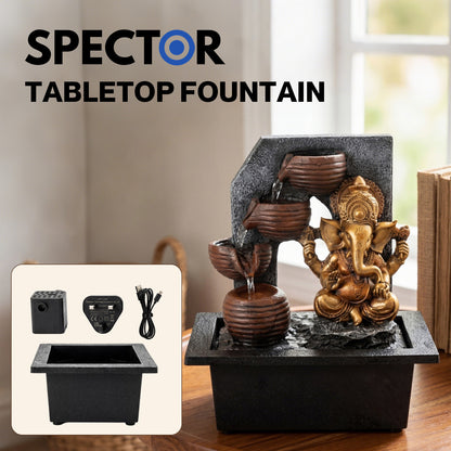 Spector Tabletop Water Fountain Indoor Garden Fountains LED Resin Bronze