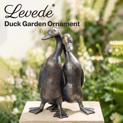 Levede  Outdoor Resin Duck Sculpture Garden Ornaments Patio Yard  Bronze color