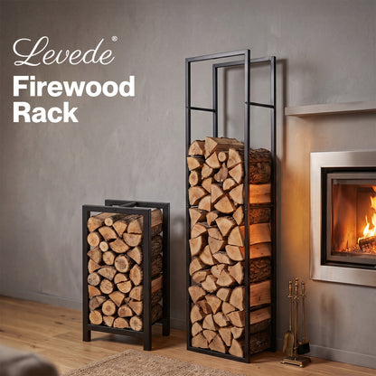 Levede Firewood Rack Metal Outdoor Storage Log Holder Fireplace