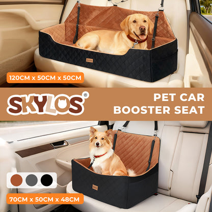 Skylos Dog Booster Car Seat Travel Carrier Bed Bag Basket for Medium Large Pets