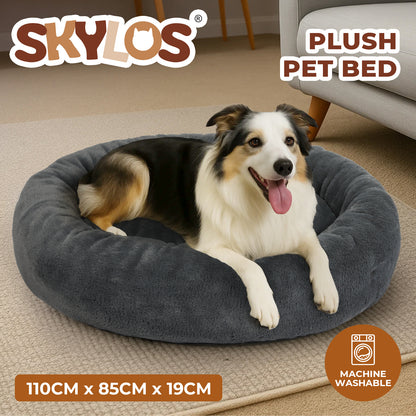 Skylos Dog Bed Donut Cushion Calming Anti Anxiety Large Pet Beds Washable Plush
