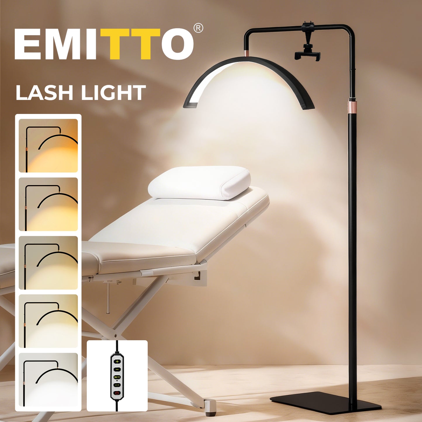 Emitto LED Lash Light Half Moon Lamp for Lash Extension Tattoo Aluminium Alloy