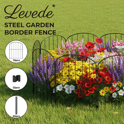 Levede 10 Pack Animal Barrier Metal Decorative Garden Fence Outdoor Pet Border