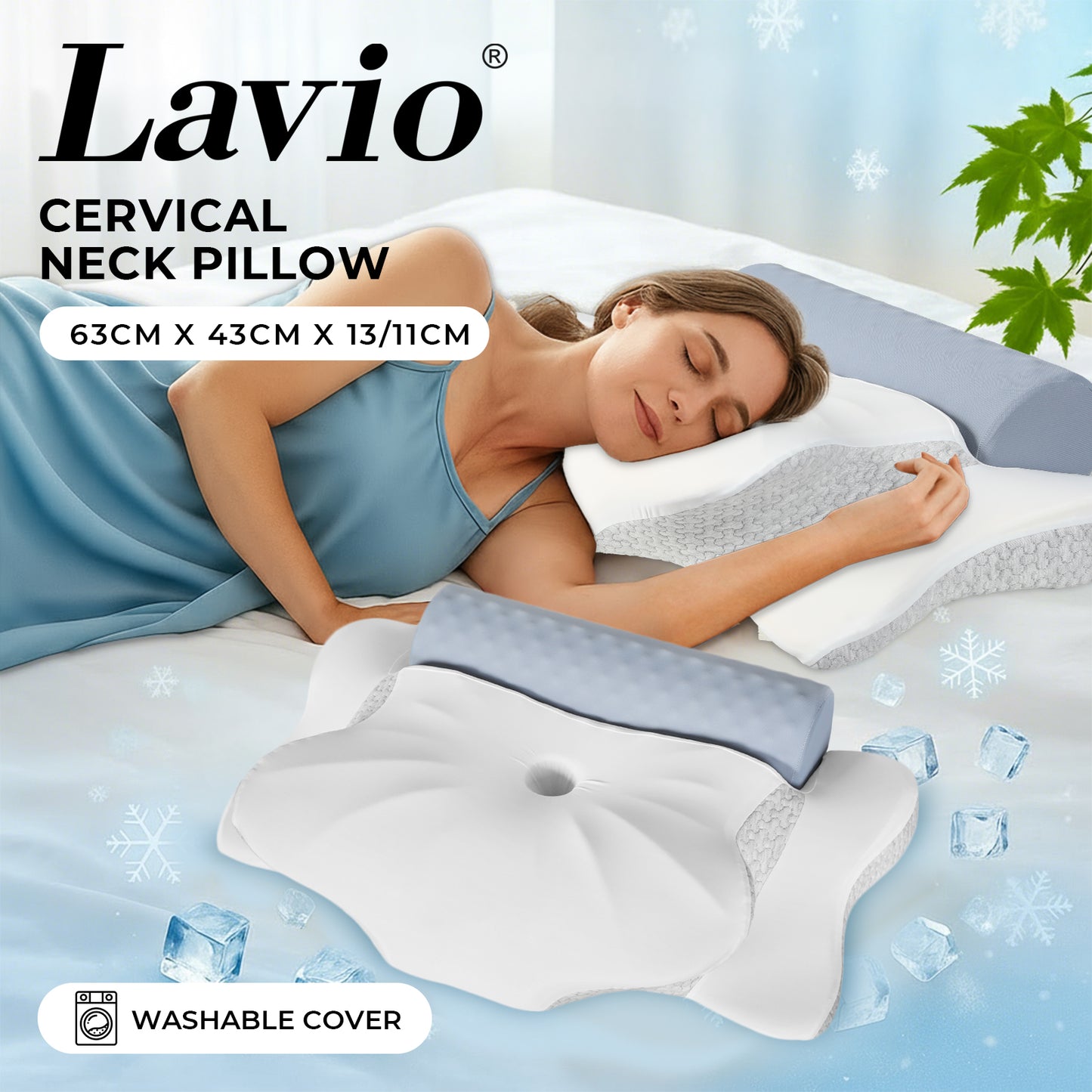 Lavio Ergonomic Memory Foam Neck Pillow Support Bar for Cervical Pain Relief