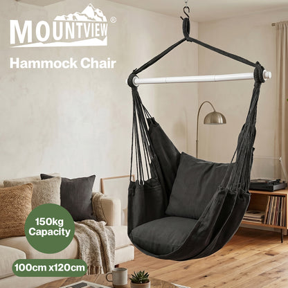Mountview Hammock Chair Hanging Rope Swing Seat Indoor Outdoor with Cushions