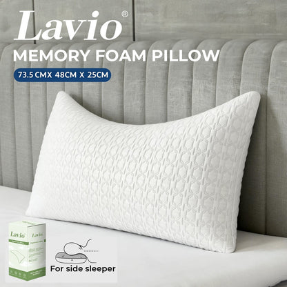 Lavio Side Sleeper Pillow Shreded Memory Foam Adjustable Comfort Bounce Back